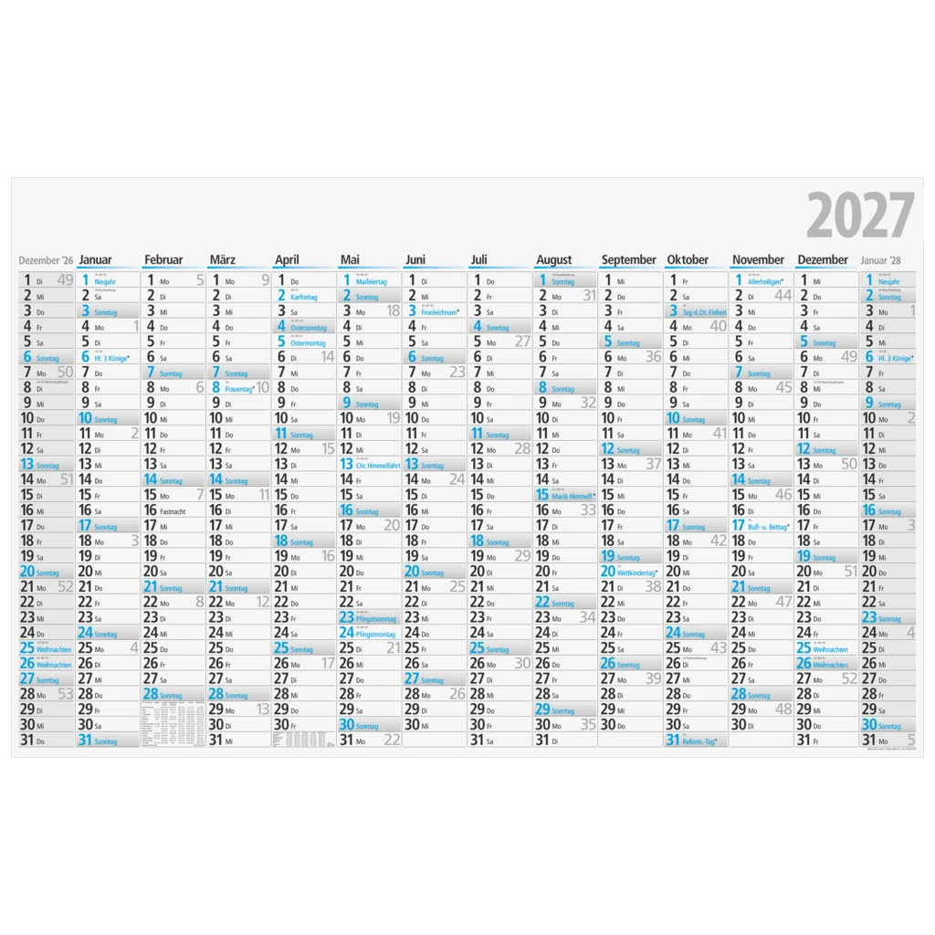 Plakatkalender 2027 | 1210×770 mm