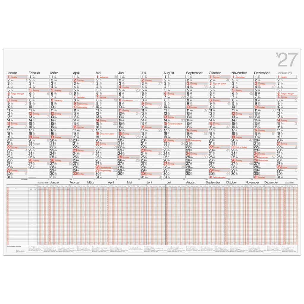 Plakatkalender Mod. Kombi 2027 | 980×685 mm