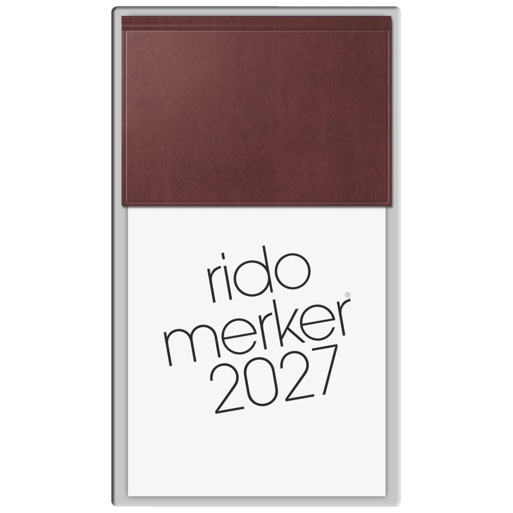 Vormerkbuch Mod. Merker 2027 | 108×201 mm, Kunststoff, dunkelrot
