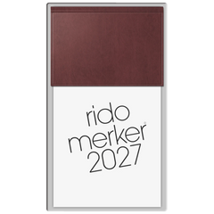 Vormerkbuch Mod. Merker 2027 | 108×201 mm, Kunststoff, dunkelrot