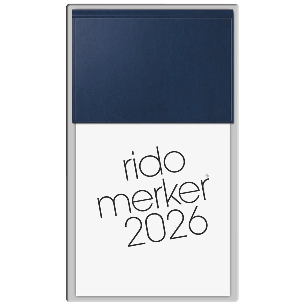Vormerkbuch Mod. Merker 2026 | 108×201 mm, Kunststoff, dunkelblau