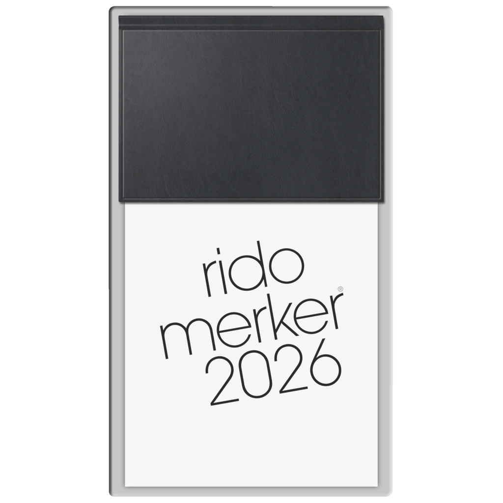 Vormerkbuch Mod. Merker '26 | 108×201 mm, Kunststoff, schwarz