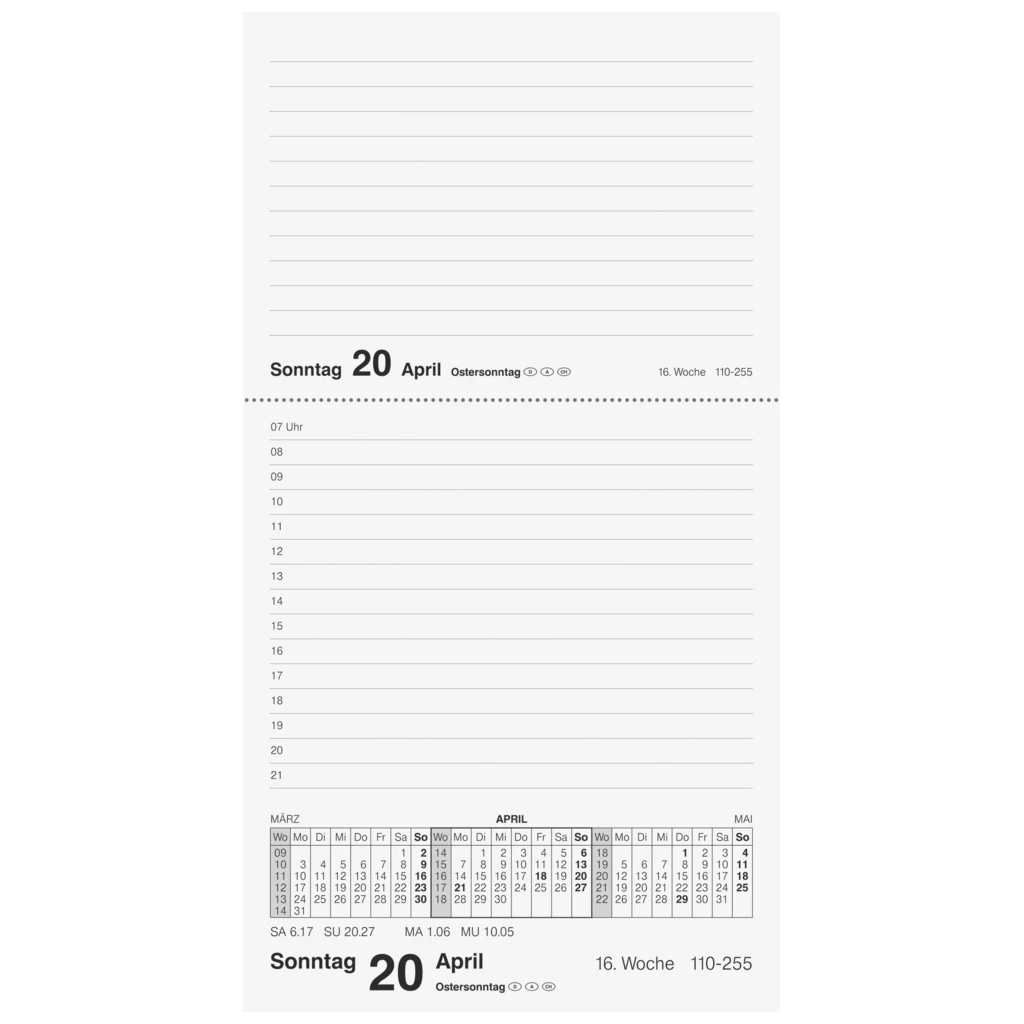 Vormerkbuch Mod. Merker '26 | 108×201 mm, Kunststoff, schwarz