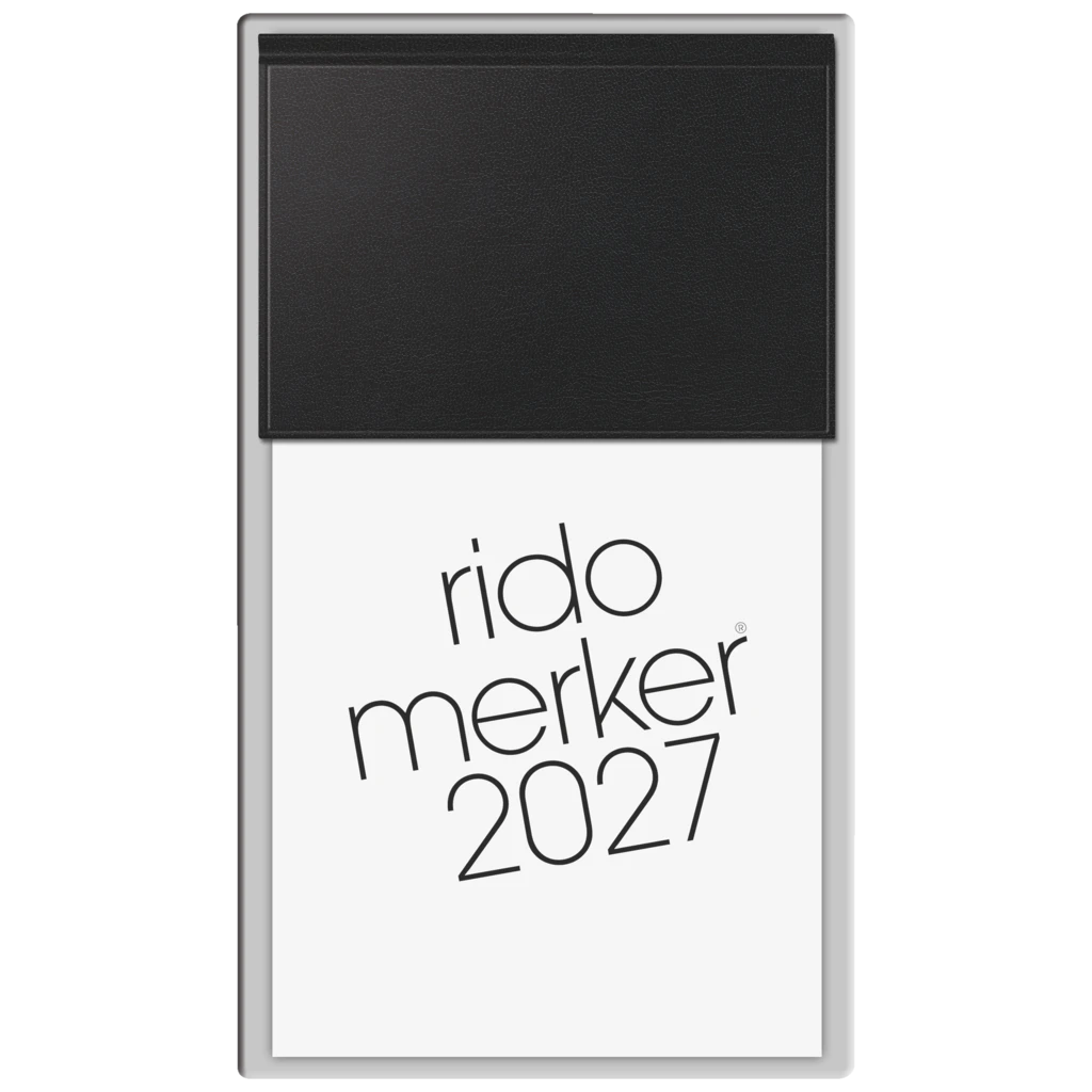 Vormerkbuch Mod. Merker 2027 | 108×201 mm, Kunststoff, schwarz
