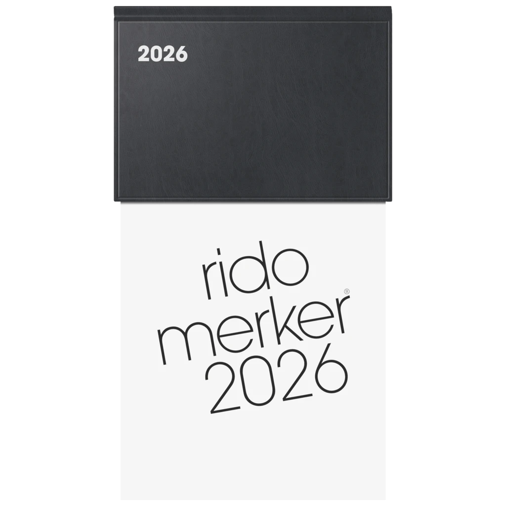 Vormerkbuch Mod. Merker 2026 | 108×201 mm, Kunststoff, schwarz