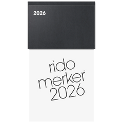 Vormerkbuch Mod. Merker 2026 | 108×201 mm, Kunststoff, schwarz