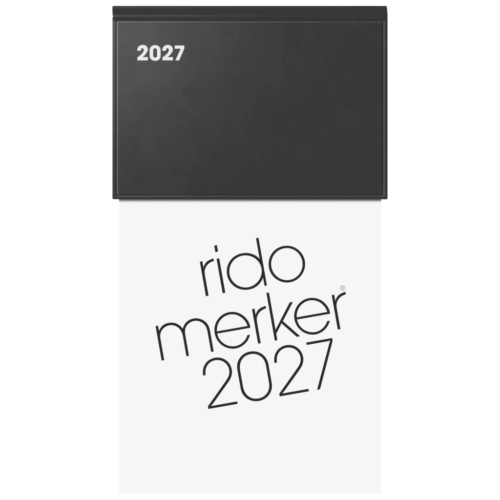 Vormerkbuch Mod. Merker 2027 | 108×201 mm, Kunststoff, schwarz