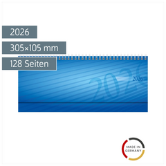 Querterminbuch Mod. septant 2026 | 305×105 mm, Kunststoff, blau
