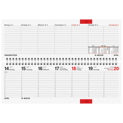 Querterminbuch Mod. septant 2026 | 305×105 mm, Kunststoff, anthrazit