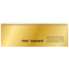 Querterminbuch Mod. septant 2026 | 305×105 mm, Karton, gold
