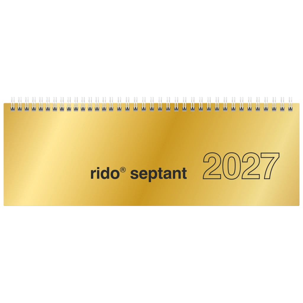 Querterminbuch Mod. septant 2027 | 305×105 mm, Karton, gold