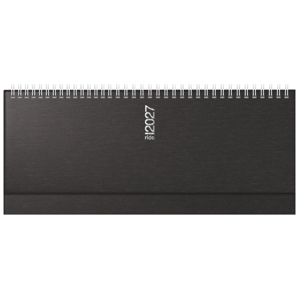 Querterminbuch Mod. septant 2027 | 305×105 mm, Kunststoff, schwarz