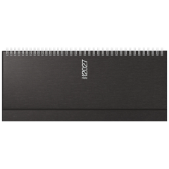Querterminbuch Mod. septant 2027 | 305×105 mm, Kunststoff, schwarz