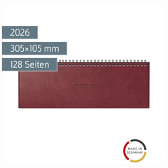 Querterminbuch Mod. septant 2026 | 305×105 mm, Kunstleder, braun