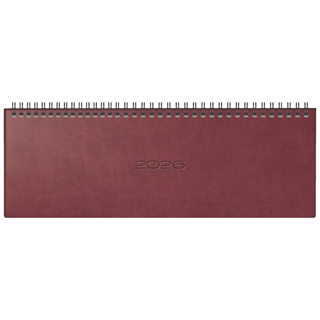 Querterminbuch Mod. septant 2026 | 305×105 mm, Kunstleder, braun