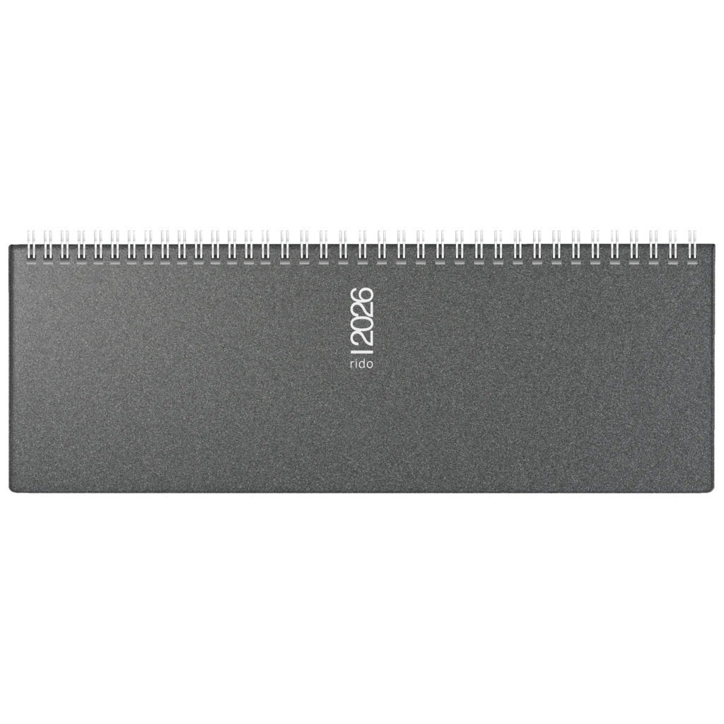 Querterminbuch Mod. septant 2026 | 305×105 mm, Kunststoff, grau