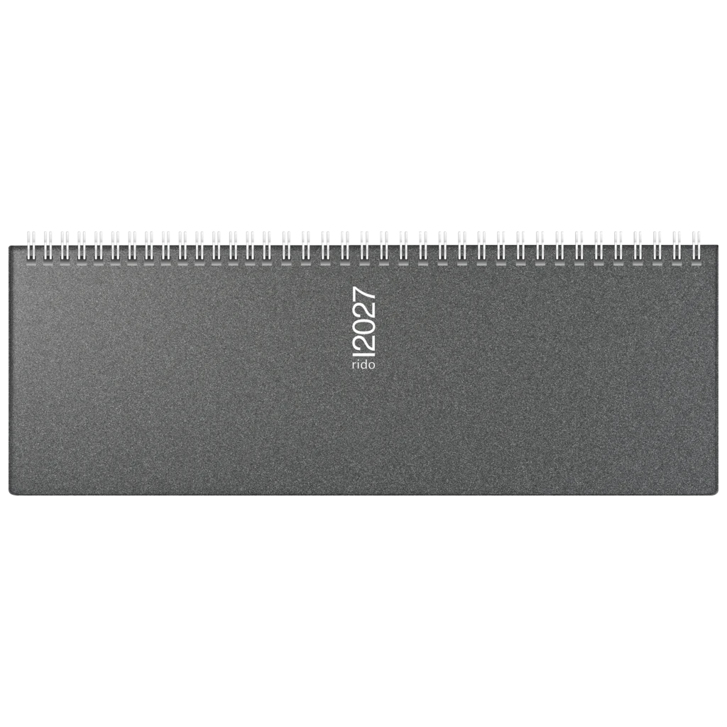 Querterminbuch Mod. septant 2027 | 305×105 mm, Kunststoff, grau