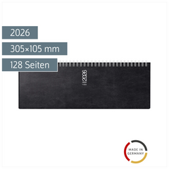 Querterminbuch Mod. septant 2026 | 305×105 mm, Kunststoff, schwarz