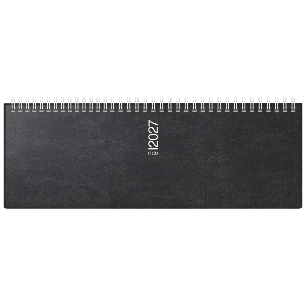 Querterminbuch Mod. septant 2027 | 305×105 mm, Kunststoff, schwarz