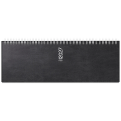 Querterminbuch Mod. septant 2027 | 305×105 mm, Kunststoff, schwarz