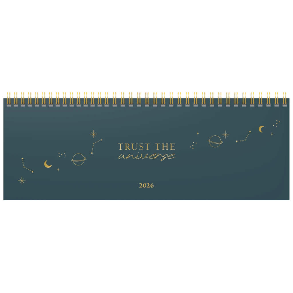 Querterminbuch Premium Young Line 2026 „Universe“ | 297×105 mm, Papier