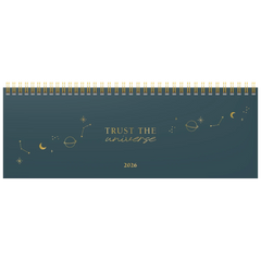 Querterminbuch Premium Young Line 2026 „Universe“ | 297×105 mm, Papier