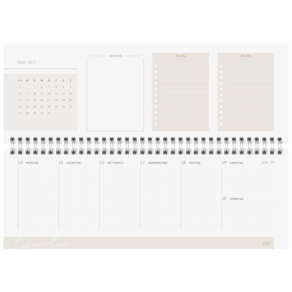 Querterminbuch Premium Young Line 2027 „Moon“ | 297×105 mm, Papier