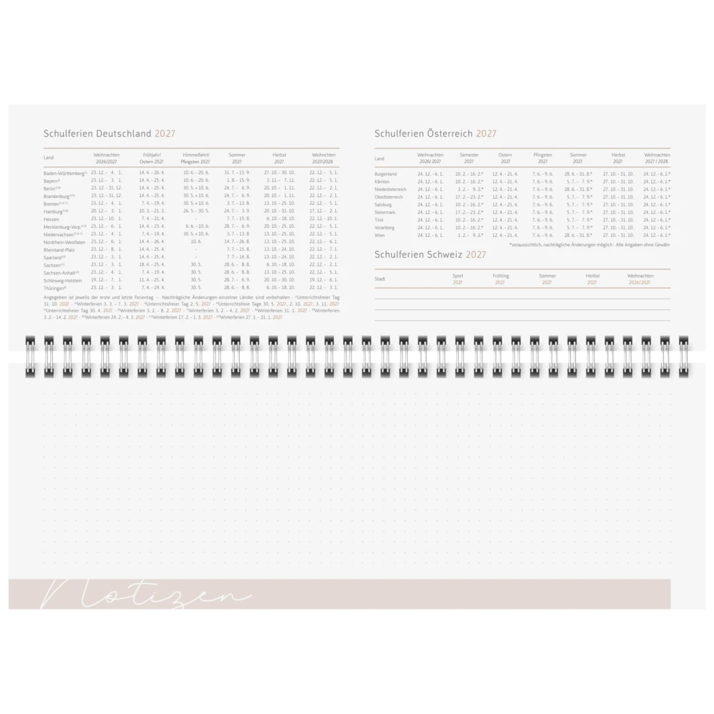 Querterminbuch Premium Young Line 2027 „Moon“ | 297×105 mm, Papier