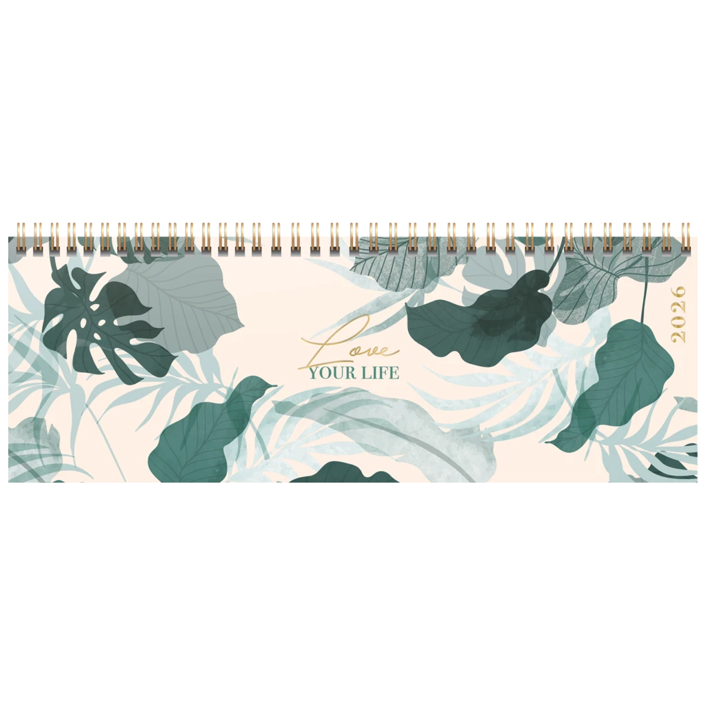 Querterminbuch Premium Young Line 2026 „Love“ | 297×105 mm, Papier