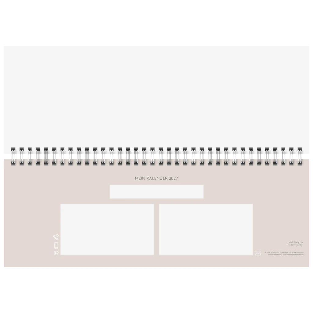 Querterminbuch Premium Young Line 2027 „Monstera“ | 297×105 mm, Papier
