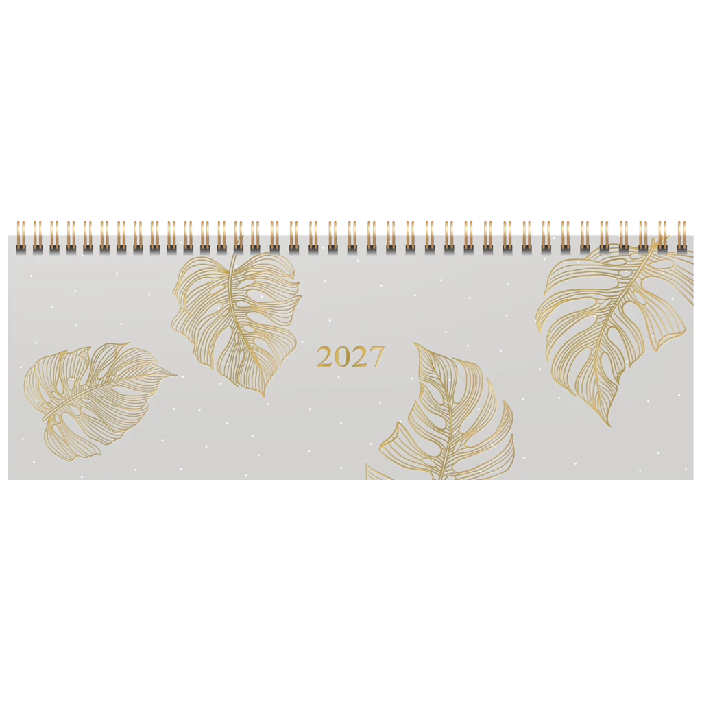 Querterminbuch Premium Young Line 2027 „Monstera“ | 297×105 mm, Papier