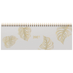 Querterminbuch Premium Young Line 2027 „Monstera“ | 297×105 mm, Papier