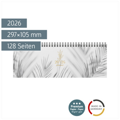 Querterminbuch Premium Young Line 2026 „Shadows“ | 297×105 mm, Papier