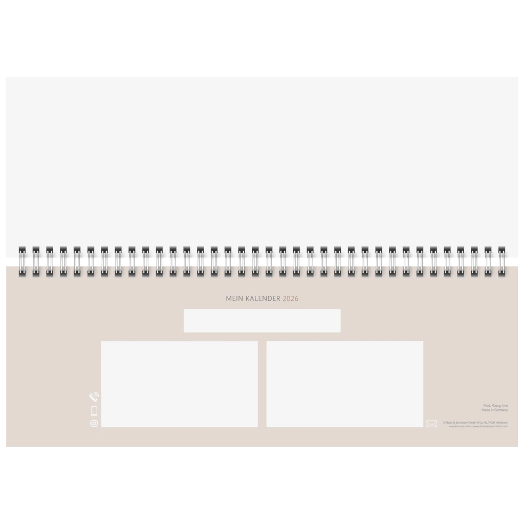 Querterminbuch Premium Young Line 2026 „Shadows“ | 297×105 mm, Papier