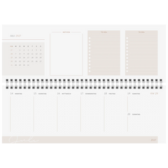 Querterminbuch Premium Young Line 2027 „Greeny“ | 297×105 mm, Papier