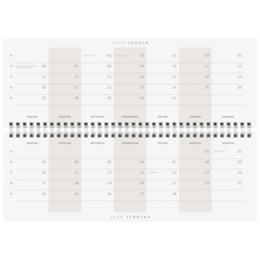 Querterminbuch Premium Young Line 2026 „Wild Flowers“ | 297×105 mm, Textil