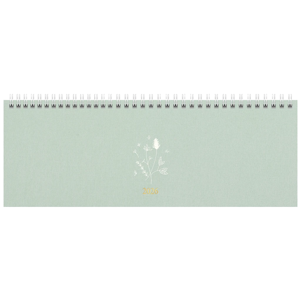 Querterminbuch Premium Young Line 2026 „Wild Flowers“ | 297×105 mm, Textil