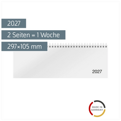Querterminbuch Mod. Sequenz 2027 | 297×105 mm, Karton, weiß