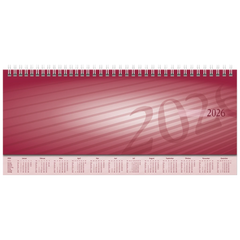 Querterminbuch Mod. Sequenz 2026 | 297×105 mm, Karton, bordeaux