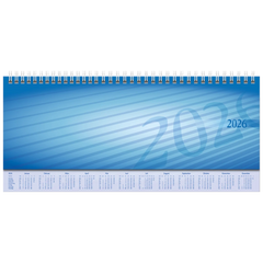 Querterminbuch Mod. Sequenz 2026 | 297×105 mm, Karton, blau