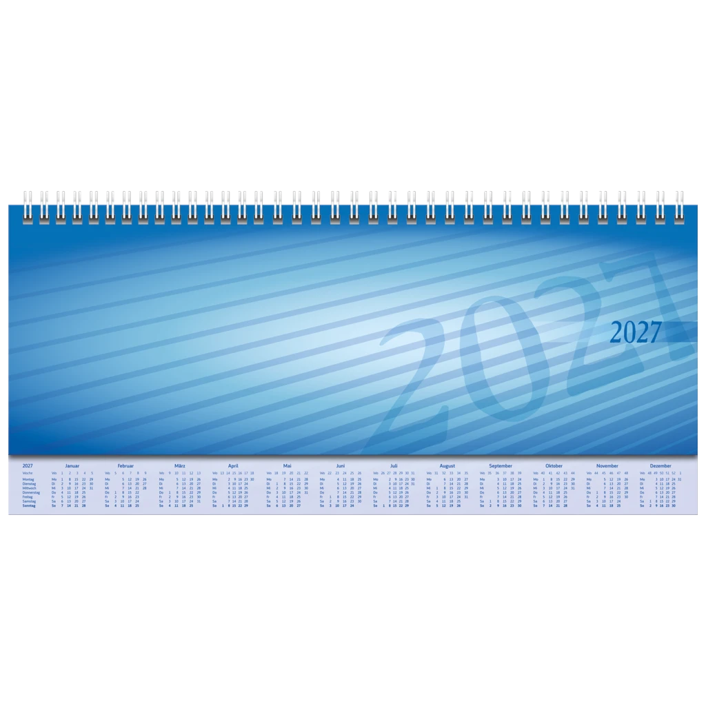 Querterminbuch Mod. Sequenz 2027 | 297×105 mm, Karton, blau