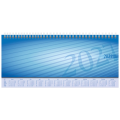 Querterminbuch Mod. Sequenz 2027 | 297×105 mm, Karton, blau