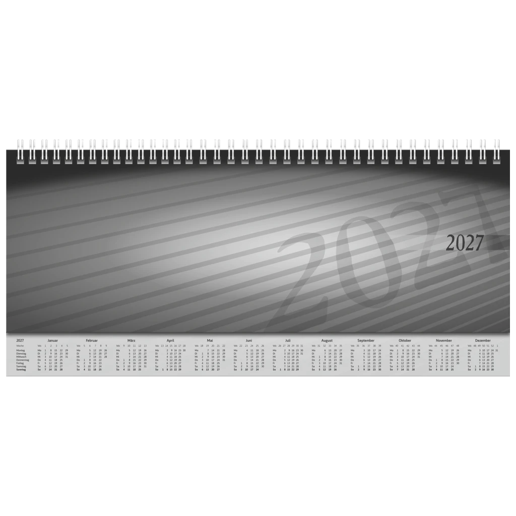 Querterminbuch Mod. Sequenz 2027 | 297×105 mm, Karton, schwarz