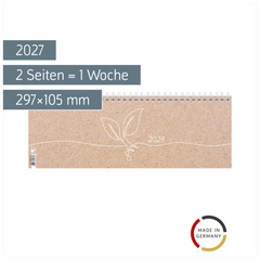 Querterminbuch 2027 „Nature“ | 297×105 mm, Karton