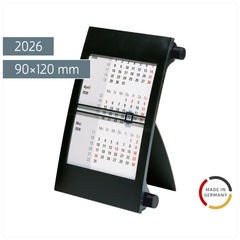 3-Monats-Tischkalender 2026 | 90×120 mm, schwarz
