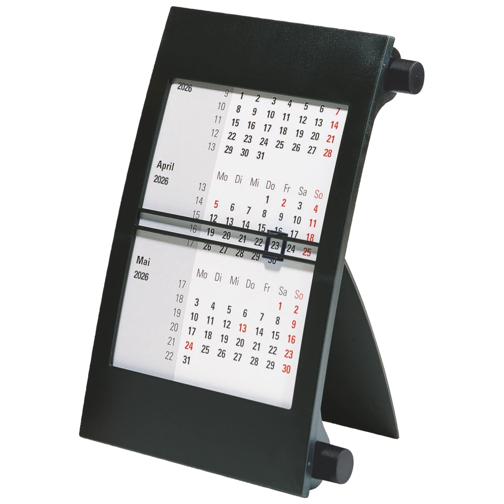 3-Monats-Tischkalender 2026 | 90×120 mm, schwarz