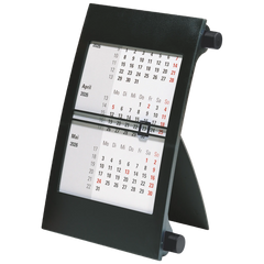 3-Monats-Tischkalender 2026 | 90×120 mm, schwarz