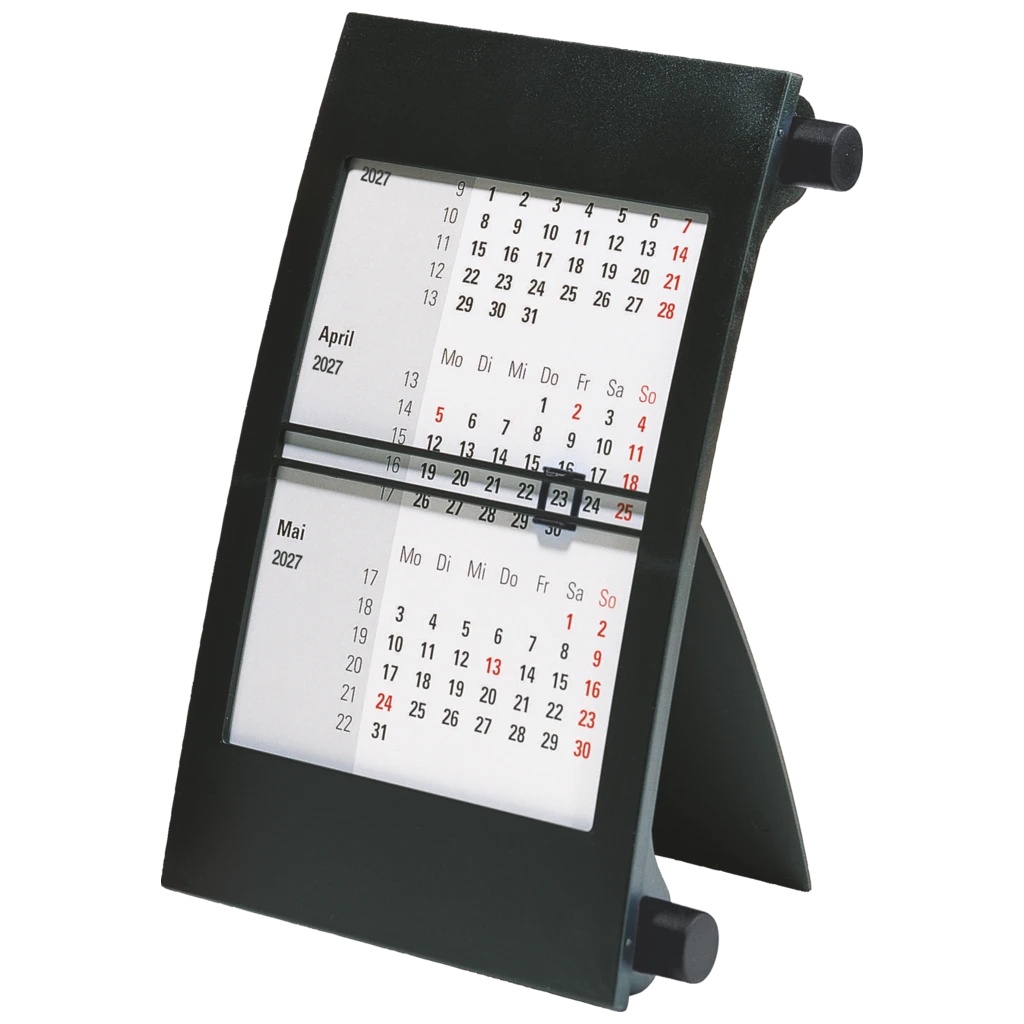 3-Monats-Tischkalender 2027 | 90×120 mm, schwarz