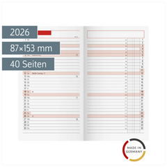 Monats-Ersatzkalendarium Mod. TM 11 2026 | 87×153 mm, Karton, weiß
