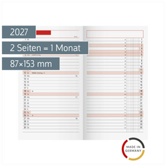 Monats-Ersatzkalendarium Mod. TM 11 2027 | 87×153 mm, Karton, weiß